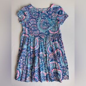 Lilly Pulitzer Dress Swing Girls Pink Blue Cotton